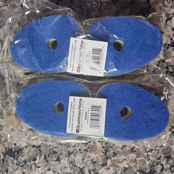 Lot of 4 NON Scratch Fillable Trigger Dishwand refill each 2 pack new sealed blu - Picture 2 of 4